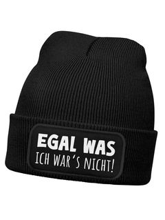 Wintermütze Mädchen Spruch Design Egal was ich wars nicht Patch Aufdruck Print Strickmütze Kinder Beanie MoonWorks®