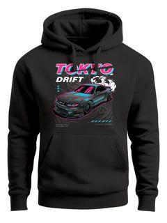 Hoodie Herren Print Tokyo Japan Style Racing Car Aufdruck Auto Kapuzen-Pullover Männer Fashion Streetstyle Neverless®