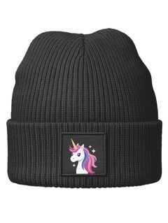 Kinder Beanie Mädchen Design Einhorn Aufdruck Print Strickmütze Geschenkidee Winter Weihnachten Advent SpecialMe® 