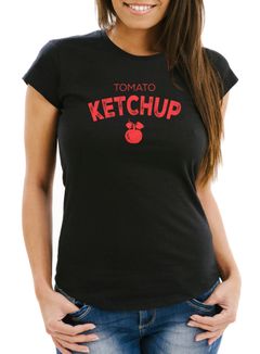 Damen T-Shirt Ketchup Fasching Karneval Kostüm-Shirt Fun-Shirt Moonworks®
