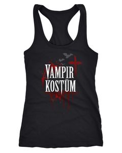 Damen Tanktop Vampir-Kostüm Faschings-Shirt Halloween Karneval Fastnacht Fun-Shirt Kostüm-Shirt Racerback Moonworks®