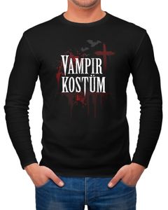 Herren Longsleeve Vampir-Kostüm Faschings-Shirt Halloween Karneval Fastnacht Fun-Shirt Kostüm-Shirt Moonworks®