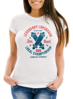 Damen T-Shirt Legendary Longboard Skateboard Retro Skater Shirt Neverless®