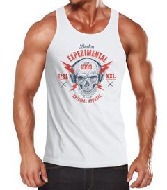 Herren Tank Top Totenkopf Kopfhörer Skull Techno Experimental Music Neverless®