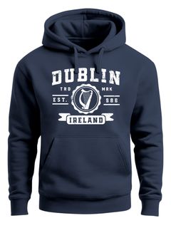 Hoodie Herren Dublin Irland Retro Design Print Aufdruck Kapuzen-Pullover Männer Fashion Streetstyle Neverless®