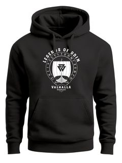 Hoodie Herren Print Legends of Odin Valhalla Vikings Wikinger Kapuzen-Pullover Männer Neverless®
