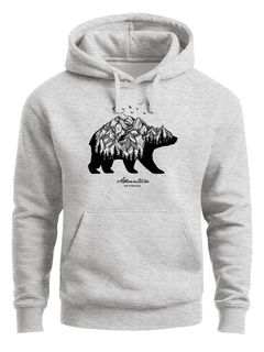 Hoodie Herren Bär Abenteuer Berge Wald Bear Mountains Adventure Kapuzen-Pullover Männer Neverless®