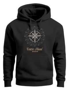 Hoodie Herren Kompass Windrose Navigator Segeln Neverless®