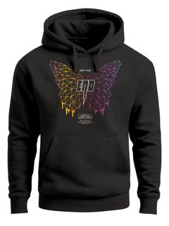 Hoodie Herren Print Schmetterling Geometric Design Butterlfy Spruch Not the End Fashion Streetstyle Neverless®