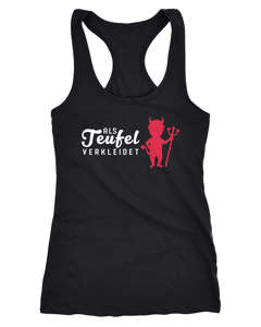Damen Tanktop Verkleidet als Teufel Kostüm Fasching Fastnacht Karneval Racerback Moonworks®