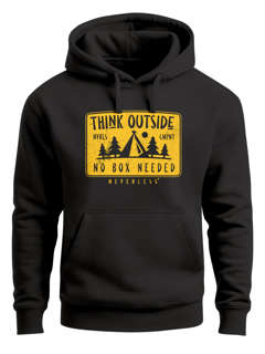 Hoodie Herren Statement Print Think Outside Outdoor Kapuzen-Pullover Männer Fashion Streetstyle Neverless®