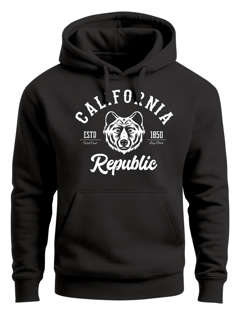 Hoodie Herren California Republic Grizzly Bär Kapuzen-Pullover Männer Neverless®