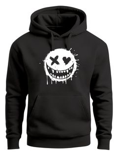 Hoodie Herren Print Aufdruck Motiv Smiling Drip Face Männer Fashion Streetstyle Neverless®