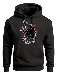 Hoodie Herren The North Wikinger Berserker Norwegen Valhalla Odin Ragnar Print Aufdruck Fashion Streetstyle Neverless®