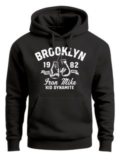 Hoodie Herren Boxen Iron Mike Brooklyn Retro Design Print Kapuzen-Pullover Männer Fashion Streetstyle Neverless®