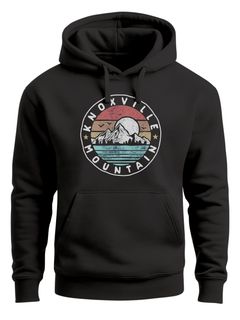 Hoodie Herren Knoxville Mountain Logo Adventure Vintage Emblem Berge Kapuzen-Pullover Männer Neverless®