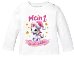 Baby Langarmshirt Spruch Mein 1. Weihnachten Babyshirt Jungen Mädchen Shirt Outfit Print Weihnachtsmotiv SpecialMe®