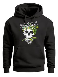 Hoodie Herren  Pfalzbub Pfälzer Wein Skull Totenkopf Print Kapuzen-Pullover Männer Fashion Streetstyle Neverless®