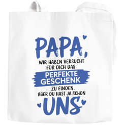 Jutebeutel Spruch Lustig Geschenk finden Papa, Opa, Bonus Papa Weihnachten Geburtstag Moonworks®