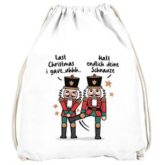 Turnbeutel Spruch lustig Anti Weihnachten Nussknacker Jingle Balls Weihnachtstasche Weihnachtsbeutel Gymbag Moonworks®