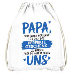Turnbeutel Spruch lustig Bonus-Papa Opa Geschenkidee Väter Großväter Gymbag Baumwolle Rucksack  Sprüche Moonworks®