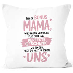 Kissen-Bezug Mama, Opa, Bonus Mama, Geschenk Weihnachten Geburtstag Kissen-Hülle Deko-Kissen Baumwolle MoonWorks®