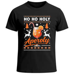 Herren T-Shirt Weihnachten Ho Ho Holy Aperoly Spruch Lustig XMAS Outfit Männer Moonworks®