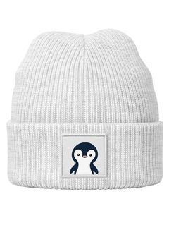 Kinder Beanie Mädchen Patch Pinguin Aufdruck Wintermütze Tiermotive Print Strickmütze SpecialMe®
