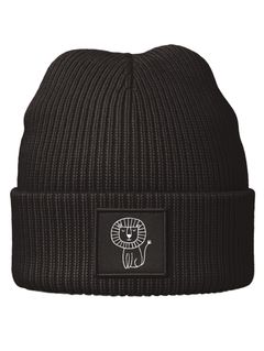 Kinder Beanie Jungen Patch Patch Löwe Skandi Stil Tiermotive Aufdruck Print Strickmütze Winter SpecialMe®