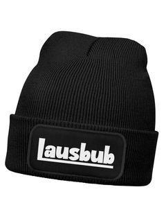 Wintermütze Kinder Spruch Lausbub Beanie Jungen Patch Aufdruck Print Strickmütze Kindermütze MoonWorks®