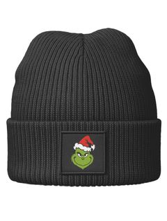 Kinder Beanie Jungen Weihnachten XMAS Aufdruck Weihnachtsmuffel Print Strickmütze Kindermütze Winter MoonWorks®