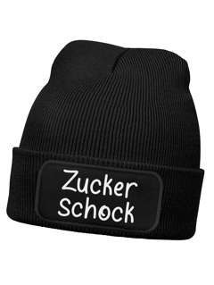 Wintermütze Kinder Beanie Mädchen Spruch Lustig Zuckerschock Aufdruck Print Strickmütze MoonWorks®