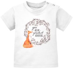 Baby T-Shirt kurzarm Babyshirt You are my greatest adventure Fuchs Fox Jungen Mädchen Shirt Moonworks®