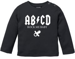 Baby Langarmshirt Babyshirt ABCD Rock me Baby Hardrock Jungen Mädchen Shirt Moonworks®