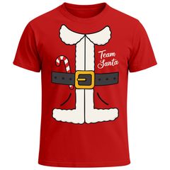 Herren T-Shirt Weihnachten Spruch lustig Team Santa XMAS Outfit Weihnachtsshirt Männer Moonworks®