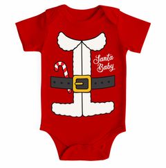 Baby Body kurzarm Weihnachten Schriftzug Santa Baby Weihnachtsoutfit für Mädchen & Jungen Bio Baumwolle MoonWorks®