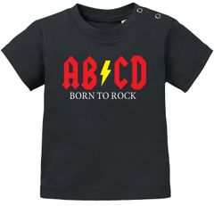 Baby T-Shirt kurzarm Babyshirt Born to Rock ABCD Hardrock Jungen Mädchen Shirt Moonworks®