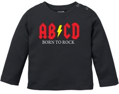Baby Langarmshirt Babyshirt Born to Rock ABCD Hardrock Jungen Mädchen Shirt Moonworks®
