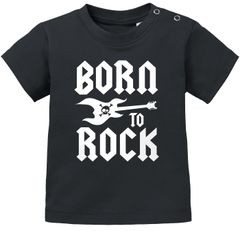 Baby T-Shirt kurzarm Babyshirt Born to Rock Hardrock Heavy Metal Jungen Mädchen Shirt Moonworks®