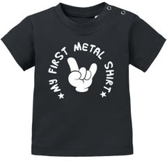 Baby T-Shirt kurzarm Babyshirt My First Metal Shirt Hardrock Heavy Metal Jungen Mädchen Shirt Moonworks®