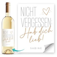Weinetiketten personalisiert Wunschname Spruch Hab dich lieb Geschenk Lieblingsmensch Beste Freundin Mama Papa Familie SpecialMe®