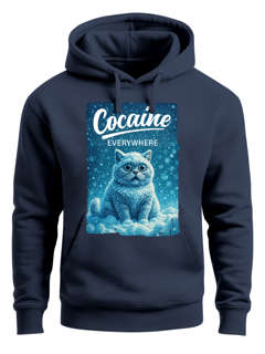 Hoodie Herren Grafik Print Katze Winter Schnee Printshirt Lustig Sarkasmus Kapuzen-Pullover Männer Fashion Streetstyle Neverless®