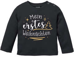 Baby Langarmshirt Spruch Mein erstes Weihnachten Babyshirt Weihnachtsmotiv XMAS Outfit Newborn Einjährige SpecialMe®
