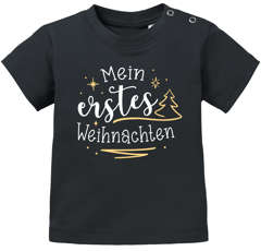 Baby Shirt kurzarm Spruch Mein erstes Weihnachten Babyshirt Weihnachtsmotiv XMAS Outfit Newborn Einjährige SpecialMe®