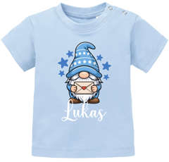 Baby Shirt kurzarm Wichtel Design Weihnachten personalisiert mit Name Weihnachtsoutfit Jungen Mädchen SpecialMe®