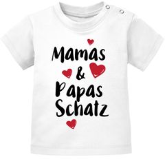 Baby Kurzarm T-Shirt Mama's und Papa's Schatz Babyshirt Bio Baumwolle Jungen Mädchen Shirt Moonworks®