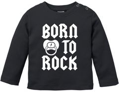 Baby Langarmshirt Babyshirt Born to Rock Hardrock Heavy Metal Jungen Mädchen Shirt Moonworks®
