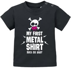 Baby T-Shirt kurzarm Babyshirt My First Metal Shirt Hardrock Heavy Metal Jungen Mädchen Shirt Moonworks®