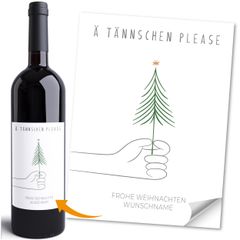 Weinetikett Weihnachten Spruch Lustig A Tännschen Please personalisiert mit Wunschname MoonWorks®