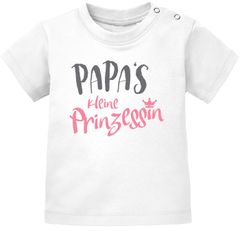 Baby T-Shirt Kurzarm Babyshirt Papas kleine Prinzessin Mädchen Shirt Moonworks®